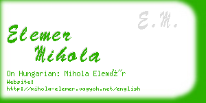 elemer mihola business card